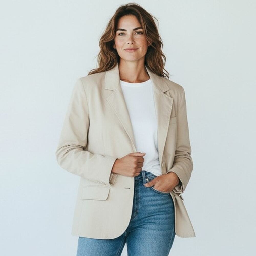 NWOT Tudor Court Women's Long Sleeve Khaki Knit Button Up Jacket Medium